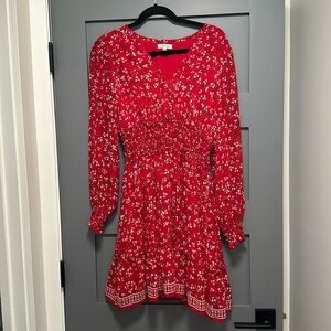 Max Studio floral red dress. Fully lined. Size L